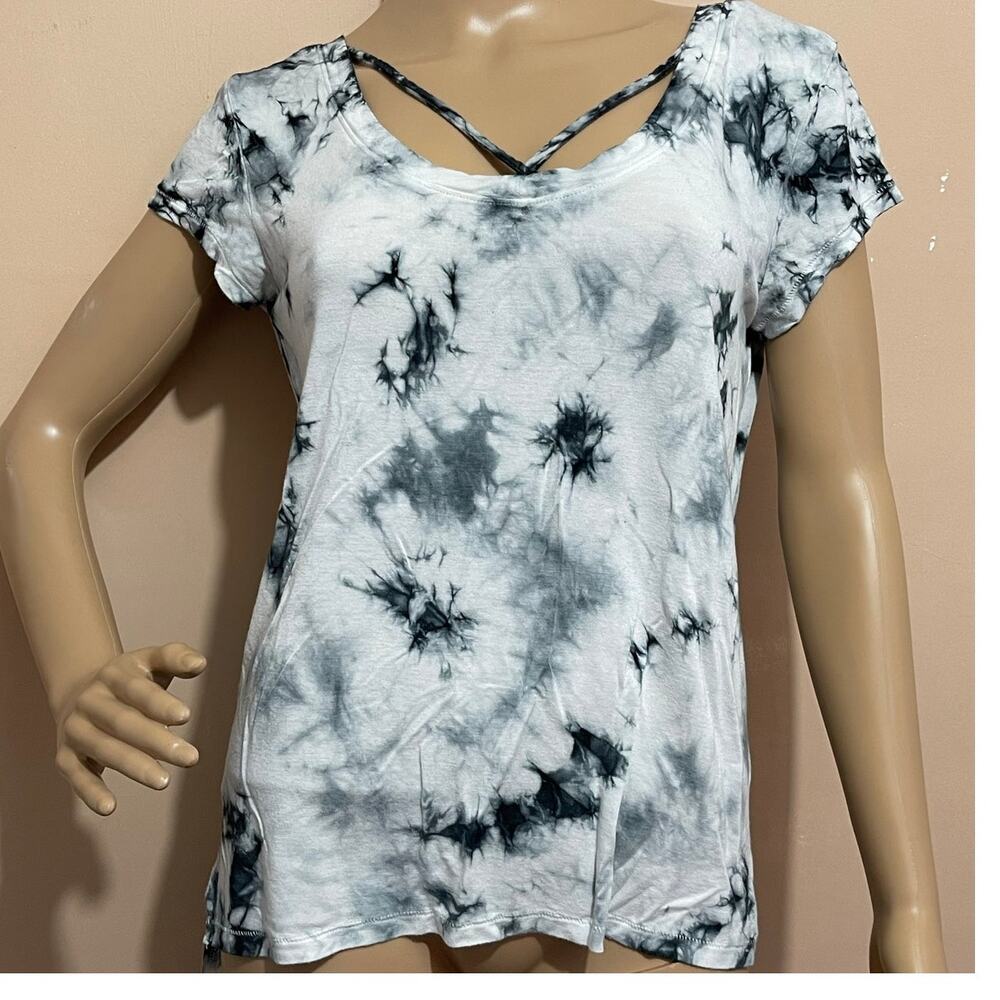 American Eagle Soft & Sexy Tie-Dye T Shirt Top Size‎ S Black & White-Boho Chic